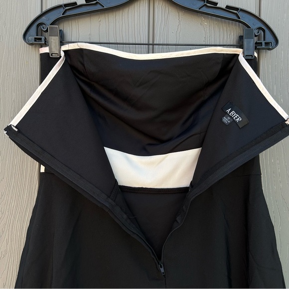 Y2K Gothic Lolita Strapless Black Dress Satin Trim With Bow Sz Medium Early 2000 - Picture 5 of 10